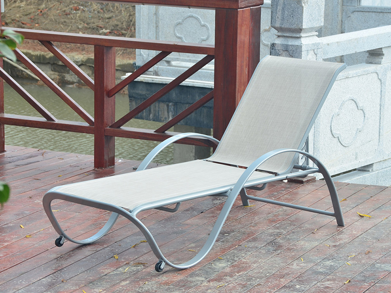 Outdoor Sun Lounge, aluminiowe leżaki Sling Sun, rozkładane plażowe słone