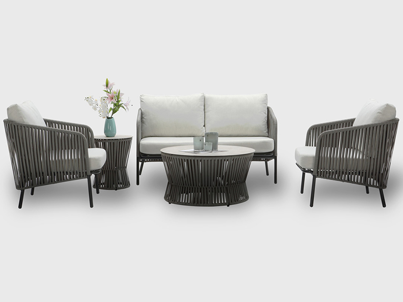 Nowoczesny design klasyczne meble ogrodowe 5pcs lina ogrodowa tkana sofa yqc-2796